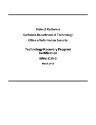 Form SIMM5325-B Technology Recovery Program Certification - California