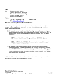Form SIMM5325-B Technology Recovery Program Certification - California, Page 3