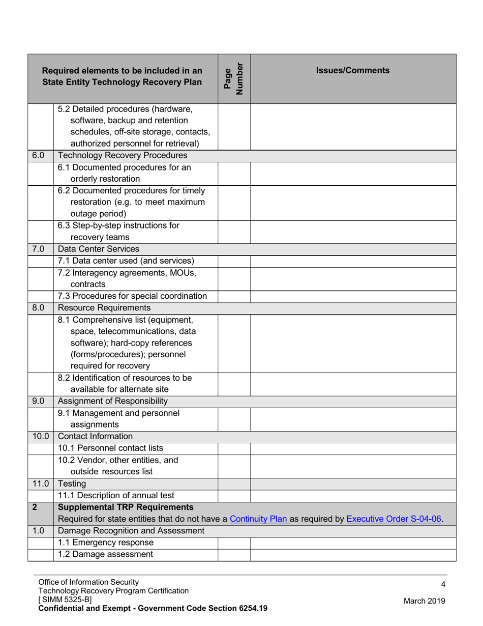 Form SIMM5325-B Technology Recovery Program Certification - California, Page 6