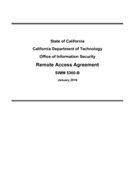 Form SIMM5360-B Remote Access Agreement - California