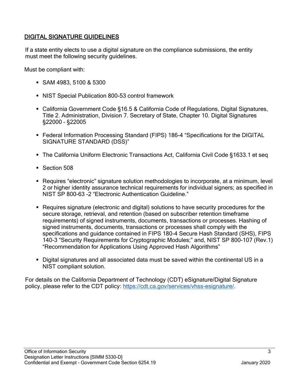 Instructions for Form SIMM5330-A Designation Letter - California, Page 5