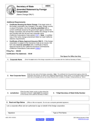 Form ASDC Amended Statement by Foreign Corporation (Name Change Only) - California, Page 2