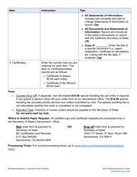 Business Entities Records Order Form - California, Page 3