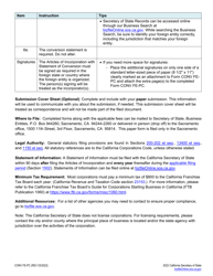 Form CONV FE-PC Articles of Incorporation With Statement of Conversion - Foreign Entity to a California Professional Corporation - California, Page 6