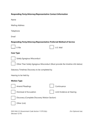 Form DGS OAH22 Teacher Dismissal Motion Cover Sheet - California, Page 2
