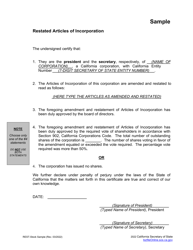 Restated Articles of Incorporation - Stock - Sample - California, Page 4