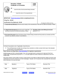 Form CORR-CORP Certificate of Correction - California, Page 5