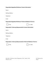 Form DGS OAH13 State Agency Request to Set - California, Page 2