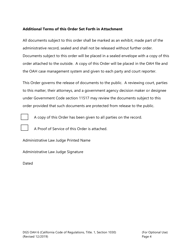 Form DGS OAH6 Protective Order Sealing Confidential Records - California, Page 4