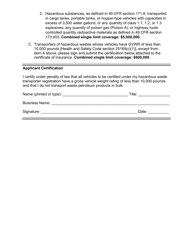 DTSC Form 1309 Supplemental Information on Insurance Coverage - California, Page 2