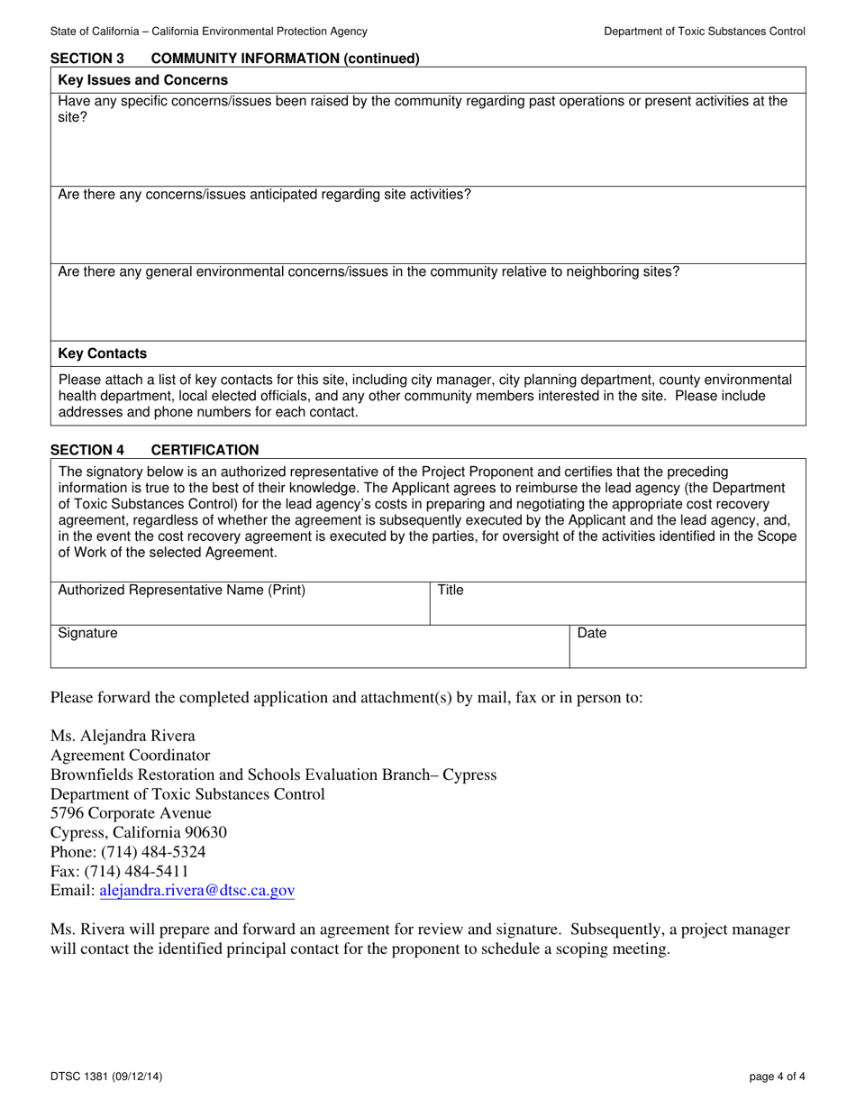 DTSC Form 1381 - Fill Out, Sign Online and Download Fillable PDF ...