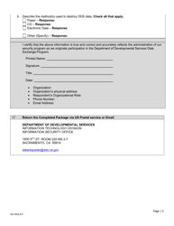 Form DS5305-8-F Data Exchange Security Questionnaire Form - California, Page 5