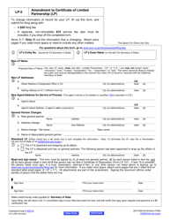 Form LP-2 Amendment to Certificate of Limited Partnership (Lp) - California, Page 2