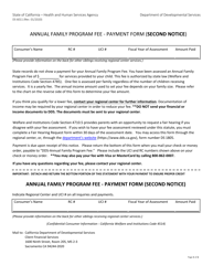 Form DS6011 &quot;Annual Family Program Fee - Payment Form (Second Notice)&quot; - California