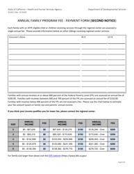 Form DS6011 Annual Family Program Fee - Payment Form (Second Notice) - California, Page 2