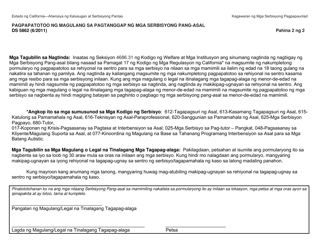 Form DS5862 Parental Verification for Receipt of Behavioral Services - California (Tagalog), Page 2