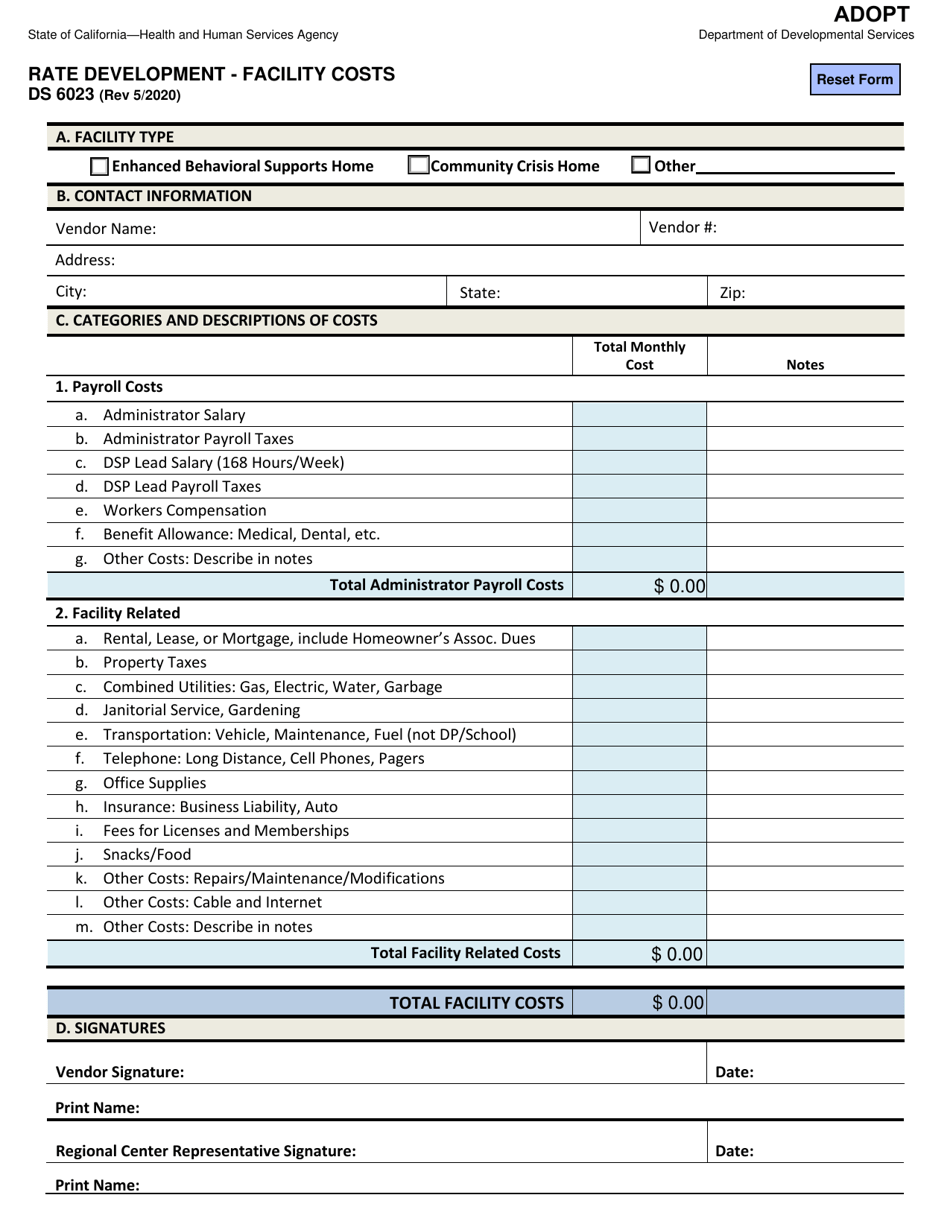 Form DS6023 - Fill Out, Sign Online and Download Fillable PDF ...