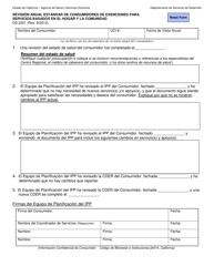 Document preview: Formulario DS2201 Revision Anual Estandar De Consumidores De Exenciones Para Servicios Basados En El Hogar Y La Comunidad - California (Spanish)