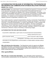 Form DS6017 &quot;Authorization for Release of Information, Photographs or Recordings for Communication or Media-Relation Purposes&quot; - California