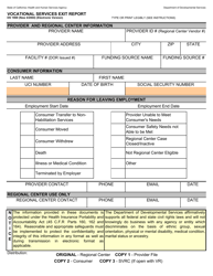 Document preview: Form DS1969 Vocational Services Exit Report - California