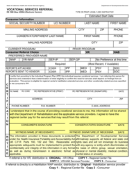 Document preview: Form DS1968 Vocational Services Referral - California