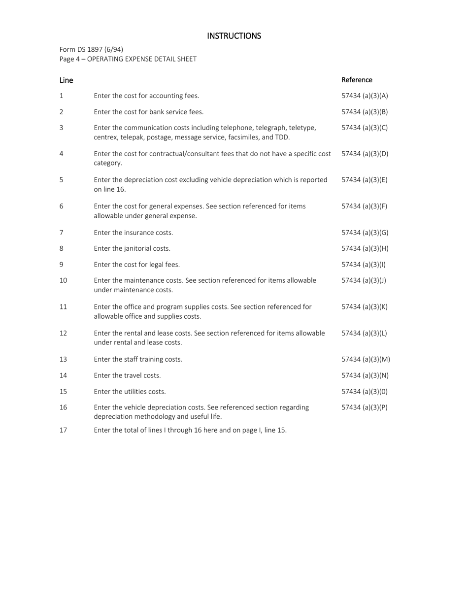 Form DS1897 Community-Based Day Program Cost Statement - California, Page 10