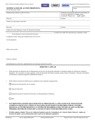 Document preview: Formulario DS1803 Notificacion De Accion Propuesta - California (Spanish)