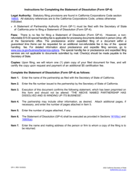 Form GP-4 Statement of Dissolution - California, Page 2