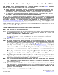 Form UA-100 Statement by Unincorporated Association - California, Page 2