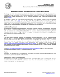 Form ASDA Amended Statement and Designation by Foreign Association - California, Page 2