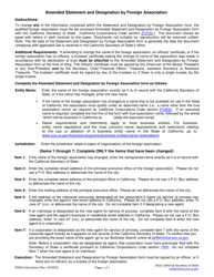 Form ASDA Amended Statement and Designation by Foreign Association - California, Page 3