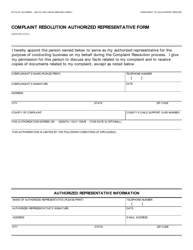 Form DCSS0009 &quot;Complaint Resolution Authorized Representative Form&quot; - California, Page 3