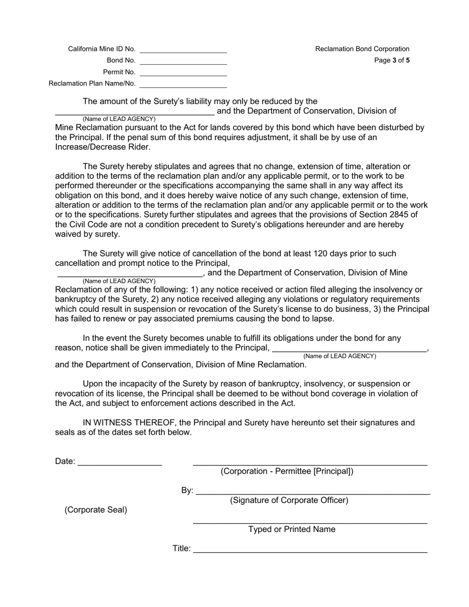 Surety Bond (Corporation) - California, Page 3