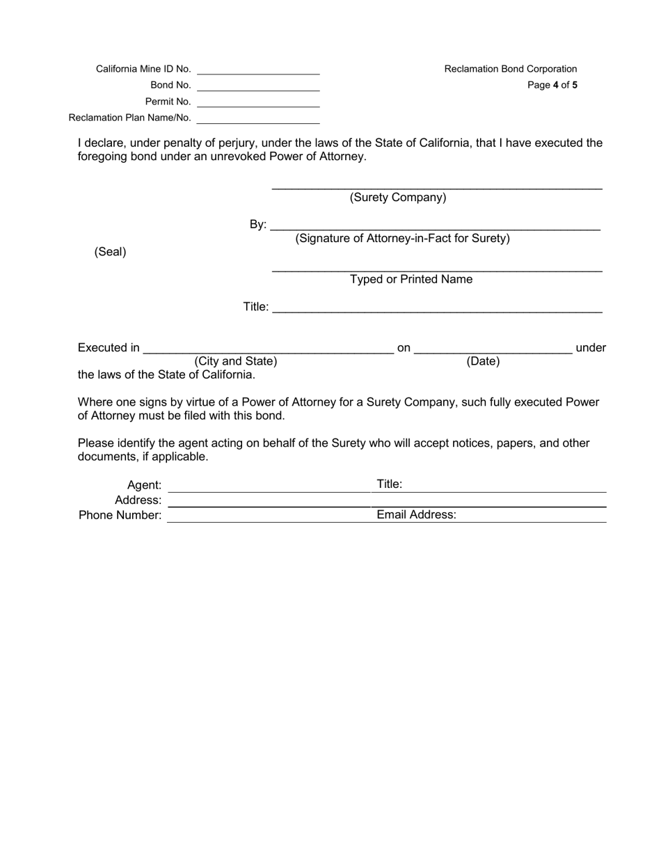 Surety Bond (Corporation) - California, Page 4