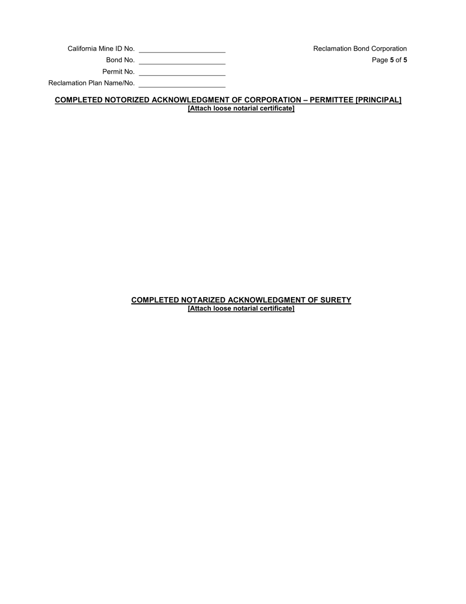 Surety Bond (Corporation) - California, Page 5