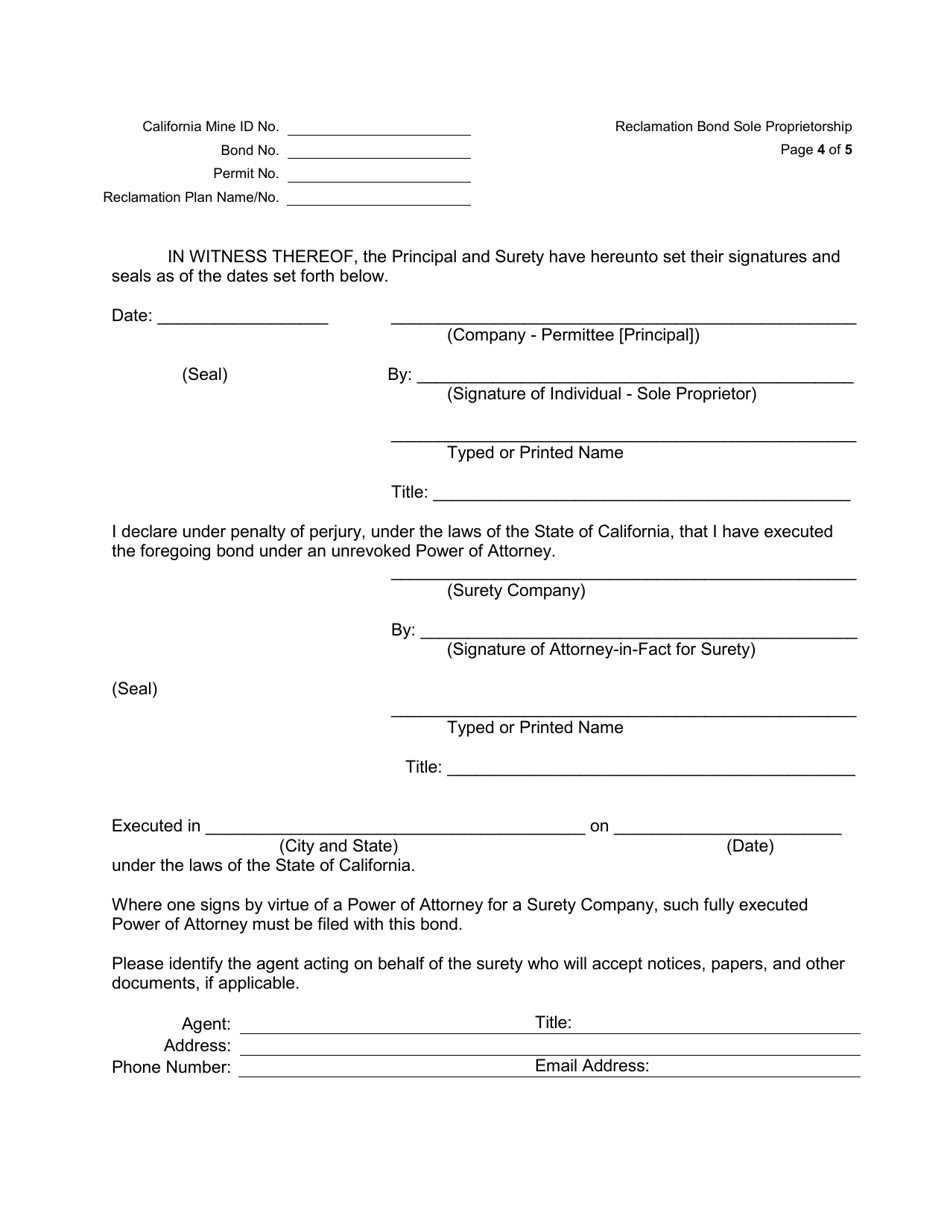 Surety Bond (Sole Proprietorship) - California, Page 4
