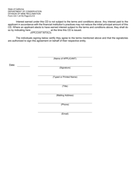 Form CD-1 Certificate of Deposit/Cash Account - California, Page 2