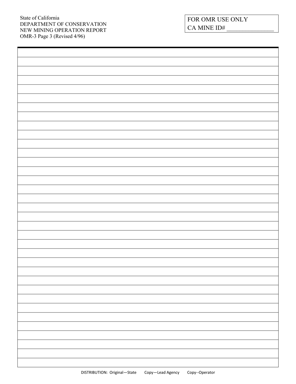 Form OMR-3 New Mining Operation Report - California, Page 3