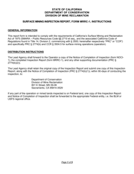Form MRRC-1 Surface Mining Inspection Report - California, Page 7