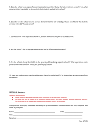 CSP Grant Subgrantee Co-location Questionnaire - Florida, Page 2