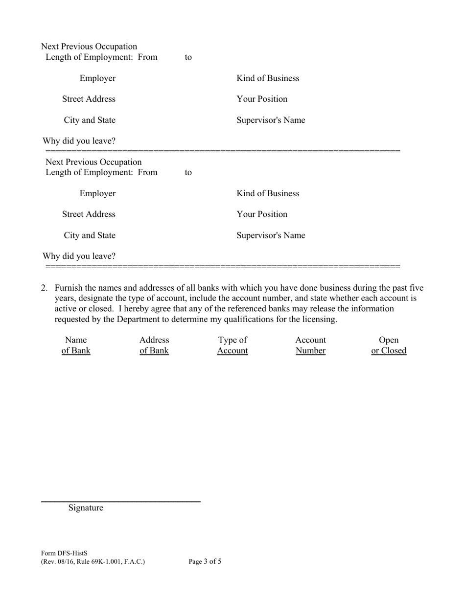 Form DFS-HISTS Historical Sketch - Florida, Page 3