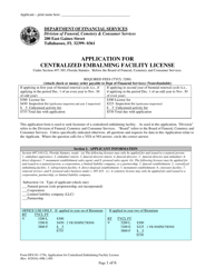 Document preview: Form DFS-N1-1756 Application for Centralized Embalming Facility License - Florida