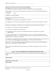 Form DFS-N1-1757 Application for Direct Disposal Establishment License - Florida, Page 2