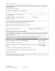 Form DFS-N1-1708 Application for Embalmer Intern License - Florida, Page 4