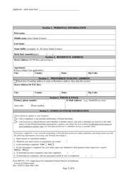 Form DFS-N1-1723 Application for Combination Funeral Director &amp; Embalmer License by Endorsement - Florida, Page 2