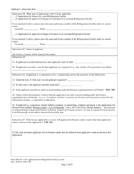Form DFS-N1-1758 Application for Refrigeration Facility License - Florida, Page 2