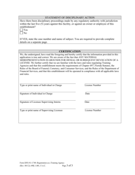 Form DFS-N1-1749 Registration as a Training Agency - Florida, Page 3