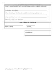 Form DFS-N1-1769 Provisional or Temporary License Application for Renewal - Florida, Page 2