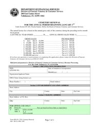 Document preview: Form DFS-N1-1702 Cemetery Renewal - Florida