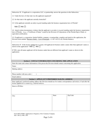 Form DFS-CEMN Application to Organize a New Cemetery Company - Florida, Page 2